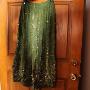 Green Hippy skirt for Festivals